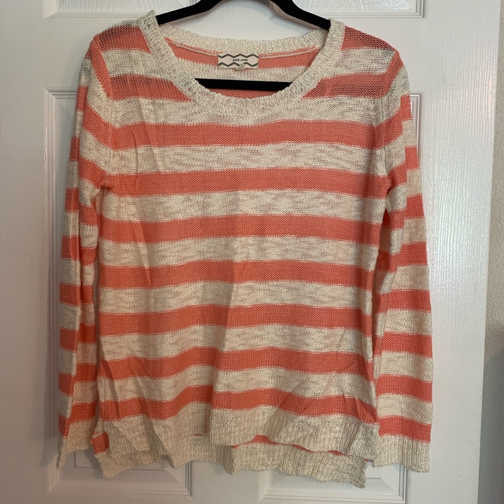 Pink rose sweater peach and cream